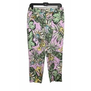 J.Crew Garden Pant In Pink Palm Leaf Print Pants Women’s Size 6